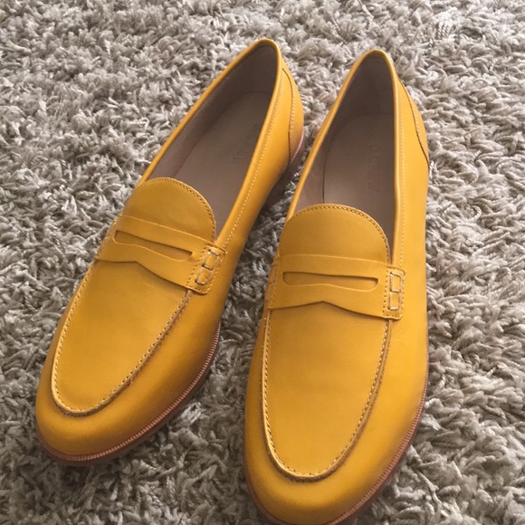 J. Crew Shoes - New j.crew yellow leather Loafers